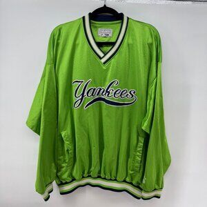 Vintage 90s MLB New York Yankees Starter Pullover Jacket 2XL Green Made in Korea